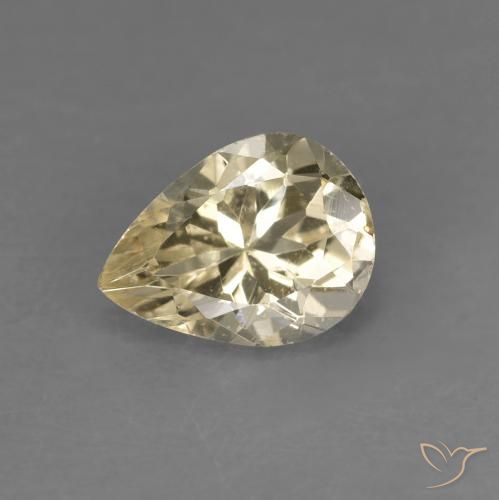 0.90ct طبيعي ذهبى فاتح مورغانيتي, شكل الكمثرى, قليلا جدا