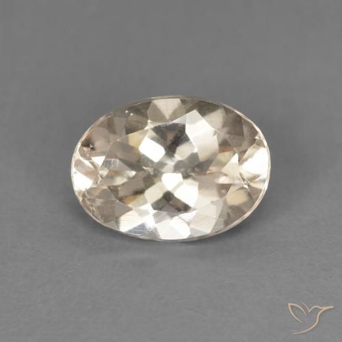 1.07ct طبيعي ذهبى فاتح مورغانيتي, بيضوي, VVS-VS