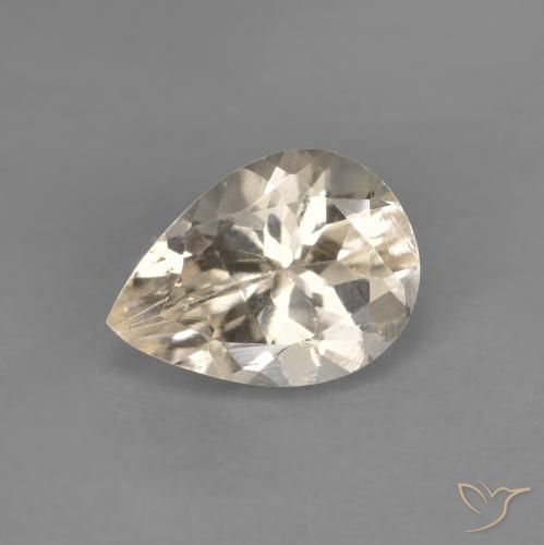 0.96ct طبيعي ذهبى فاتح مورغانيتي, شكل الكمثرى, VVS-VS