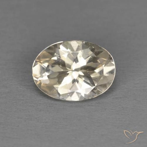 1.01ct طبيعي ذهبى فاتح مورغانيتي, بيضوي, قليلا جدا