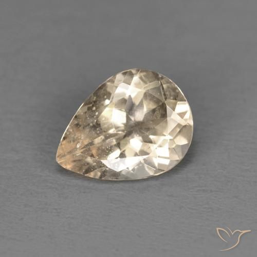 0.89ct طبيعي Light Neutral Orange مورغانيتي, شكل الكمثرى, قليلا جدا