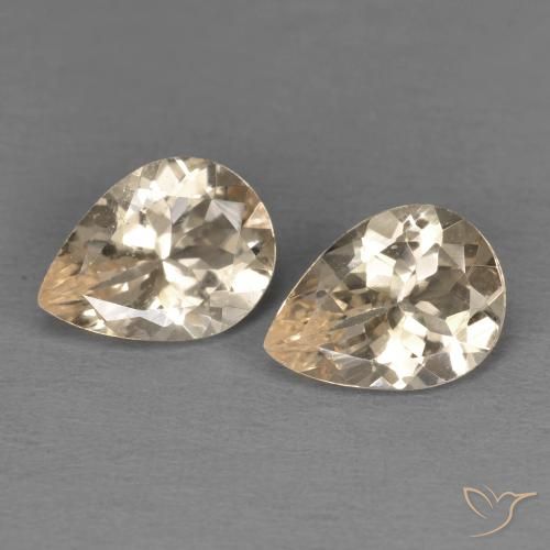 1.52ctw طبيعي Light Neutral Orange مورغانيتي, شكل الكمثرى, قليلا جدا