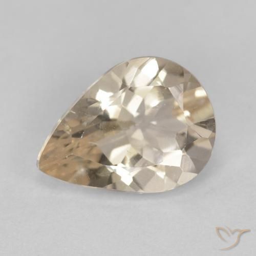 0.85ct طبيعي ذهبى فاتح مورغانيتي, شكل الكمثرى, قليلا جدا