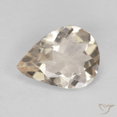 0.75ct طبيعي Light Neutral Orange مورغانيتي, شكل الكمثرى, VVS-VS