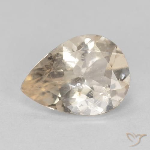 0.85ct طبيعي ذهبى فاتح مورغانيتي, شكل الكمثرى, قليلا جدا