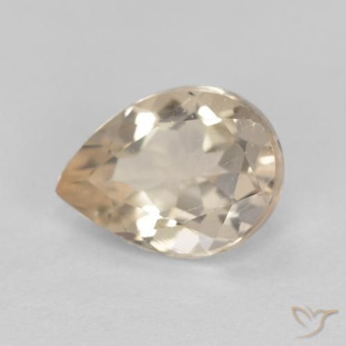 0.77ct طبيعي ذهبى فاتح مورغانيتي, شكل الكمثرى, VVS-VS
