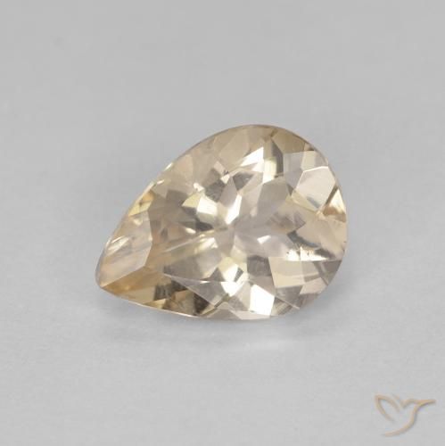 0.84ct طبيعي ذهبى فاتح مورغانيتي, شكل الكمثرى, قليلا جدا