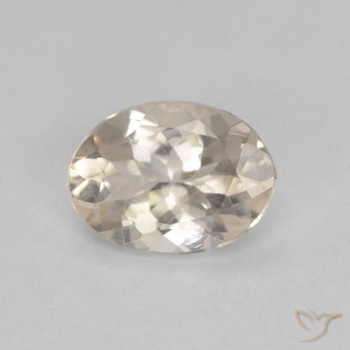 0.85ct طبيعي ذهبى فاتح مورغانيتي, بيضوي, قليلا جدا