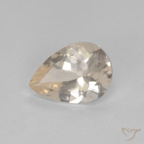 0.76ct طبيعي ذهبى فاتح مورغانيتي, شكل الكمثرى, قليلا جدا