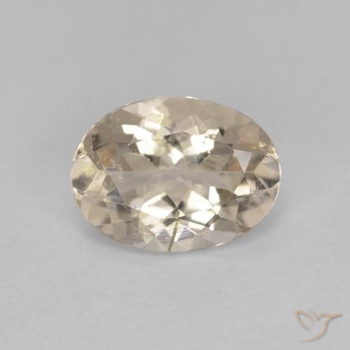 1.02ct طبيعي ذهبى فاتح مورغانيتي, بيضوي, قليلا جدا