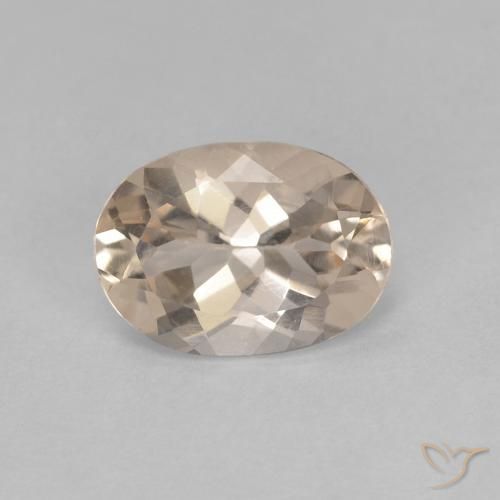 0.92ct طبيعي ذهبى فاتح مورغانيتي, بيضوي, VVS