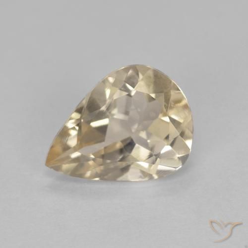 0.97ct طبيعي ذهبى فاتح مورغانيتي, شكل الكمثرى, VVS-VS