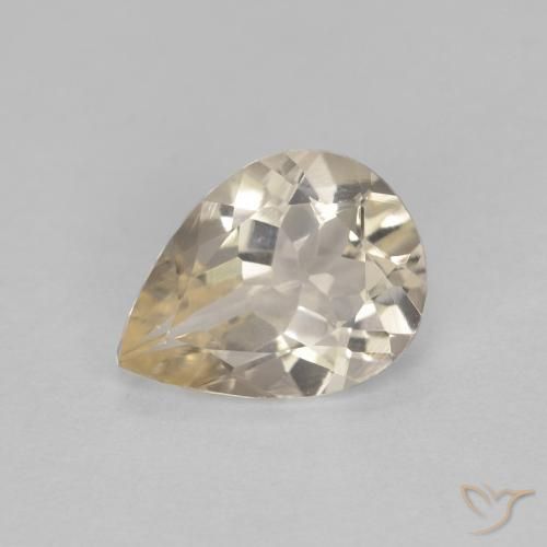 0.84ct طبيعي ذهبى فاتح مورغانيتي, شكل الكمثرى, قليلا جدا