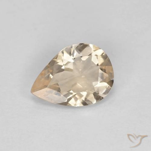 0.66ct طبيعي ذهبى فاتح مورغانيتي, شكل الكمثرى, قليلا جدا