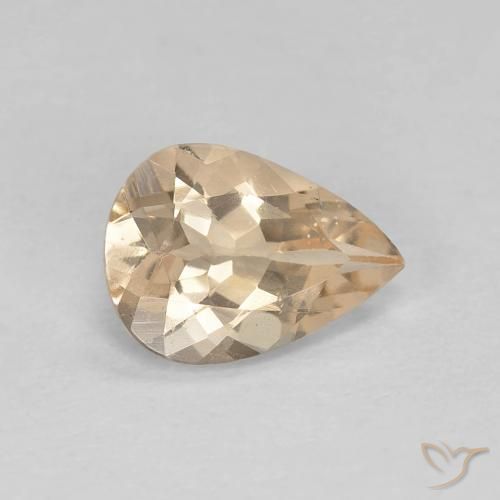 0.85ct طبيعي Light Neutral Orange مورغانيتي, شكل الكمثرى, قليلا جدا