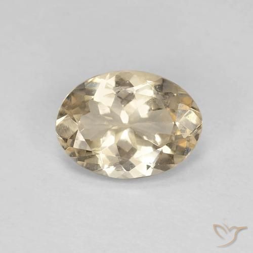 0.89ct طبيعي ذهبى فاتح مورغانيتي, بيضوي, VVS