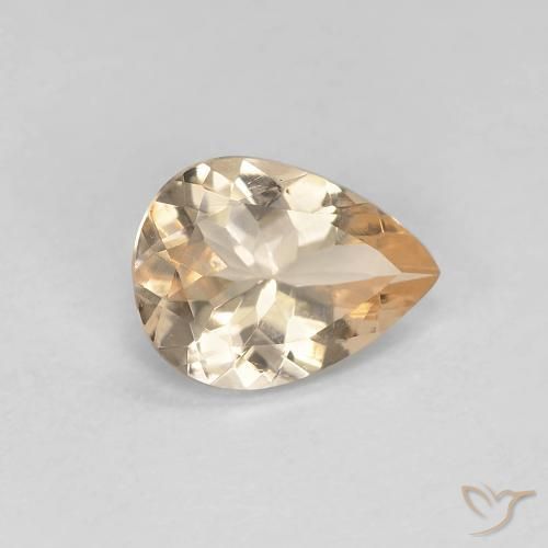 0.74ct طبيعي Light Neutral Orange مورغانيتي, شكل الكمثرى, VVS-VS