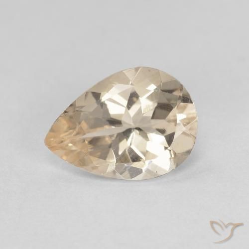 0.84ct طبيعي ذهبى فاتح مورغانيتي, شكل الكمثرى, VVS-VS