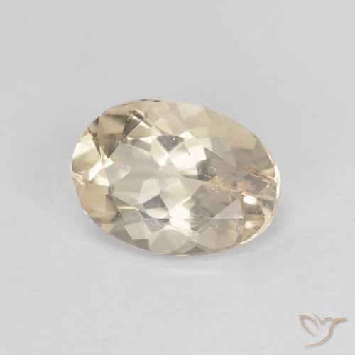 0.99ct طبيعي ذهبى فاتح مورغانيتي, بيضوي, VVS-VS