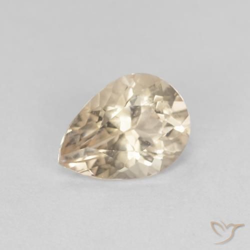 0.76ct طبيعي ذهبى فاتح مورغانيتي, شكل الكمثرى, VVS