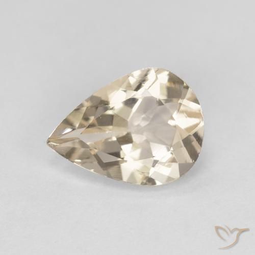 0.95ct طبيعي ذهبى فاتح مورغانيتي, شكل الكمثرى, VVS-VS