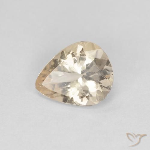 0.70ct طبيعي ذهبى فاتح مورغانيتي, شكل الكمثرى, قليلا جدا