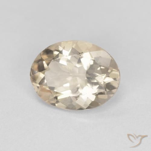 1.04ct طبيعي ذهبى فاتح مورغانيتي, بيضوي, قليلا جدا