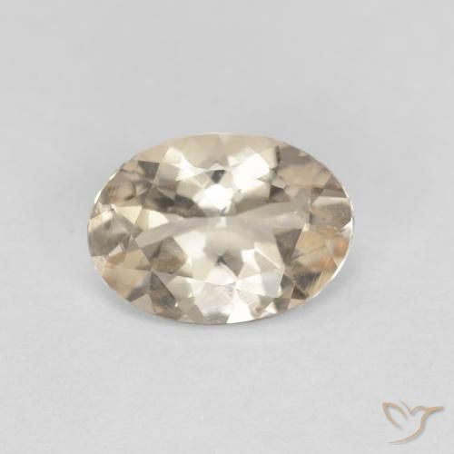 0.86ct طبيعي ذهبى فاتح مورغانيتي, بيضوي, VVS-VS