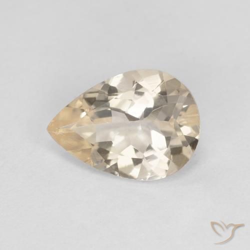 0.88ct طبيعي ذهبى فاتح مورغانيتي, شكل الكمثرى, VVS