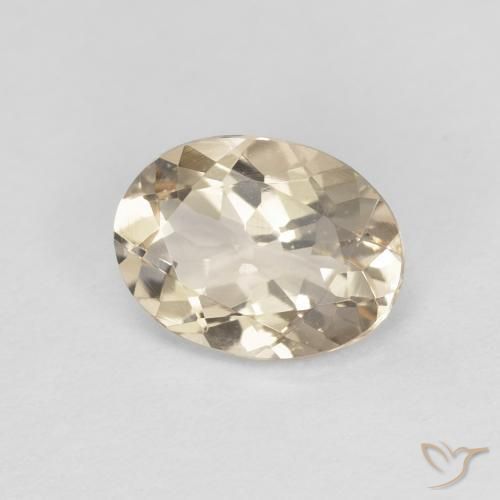 0.98ct طبيعي ذهبى فاتح مورغانيتي, بيضوي, VVS-VS
