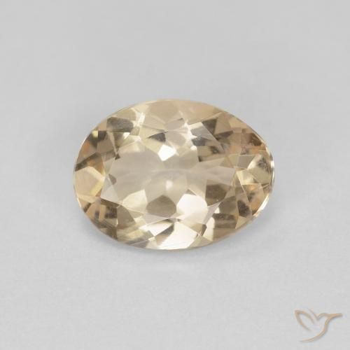 0.92ct طبيعي ذهبى فاتح مورغانيتي, بيضوي, قليلا جدا