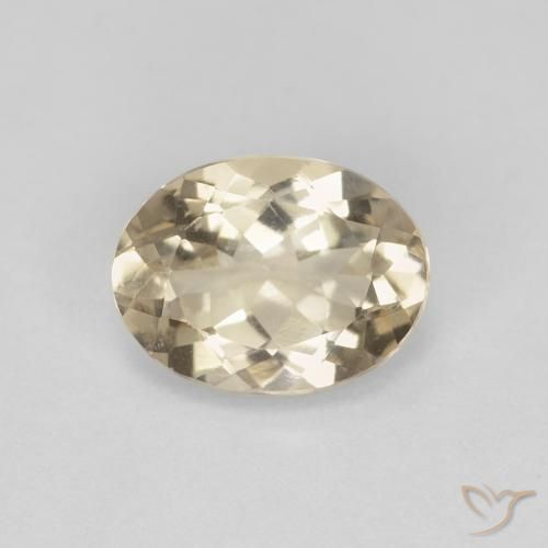 1.06ct طبيعي ذهبى فاتح مورغانيتي, بيضوي, VVS