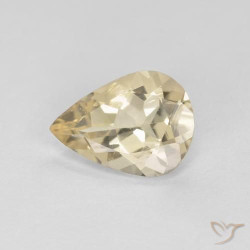 0.75ct طبيعي ذهبى فاتح مورغانيتي, شكل الكمثرى, VVS