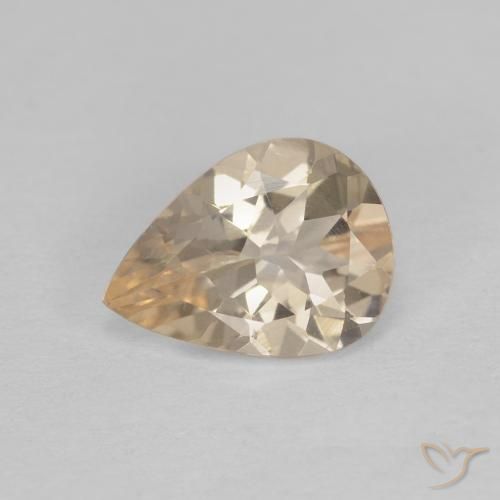 0.86ct طبيعي ذهبى فاتح مورغانيتي, شكل الكمثرى, قليلا جدا