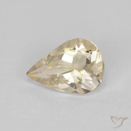 0.84ct طبيعي أصفر فاتح مورغانيتي, شكل الكمثرى, VVS