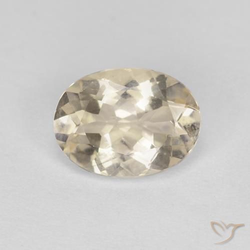 0.97ct طبيعي ذهبى فاتح مورغانيتي, بيضوي, VVS-VS