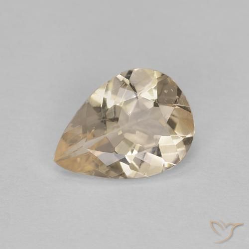 0.71ct طبيعي أصفر فاتح مورغانيتي, شكل الكمثرى, VVS-VS
