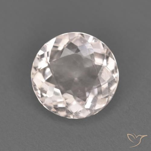 1.03ct طبيعي وردى فاتح جدا مورغانيتي, دائري, VVS-VS