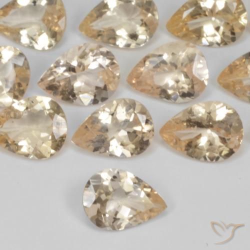 0.85ct طبيعي ذهب مورغانيتي, شكل الكمثرى, قليلا جدا