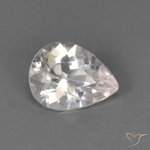 0.52ct طبيعي وردى فاتح جدا مورغانيتي, شكل الكمثرى, قليلا جدا
