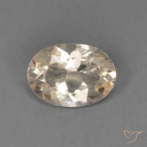 0.71ct طبيعي ذهبى فاتح مورغانيتي, بيضوي, VVS-VS