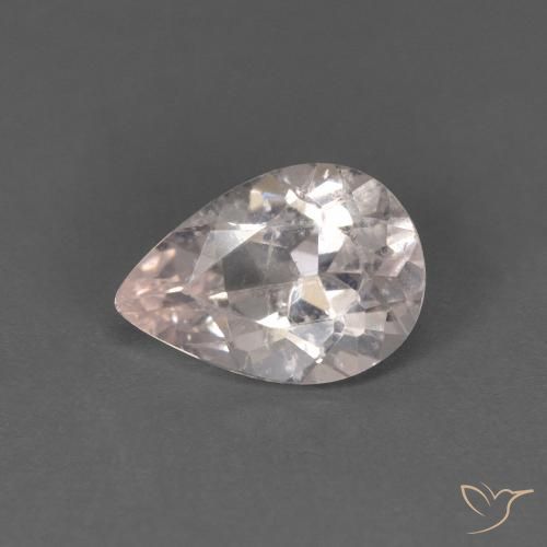 0.65ct طبيعي سالمون وردي مورغانيتي, شكل الكمثرى, قليلا جدا