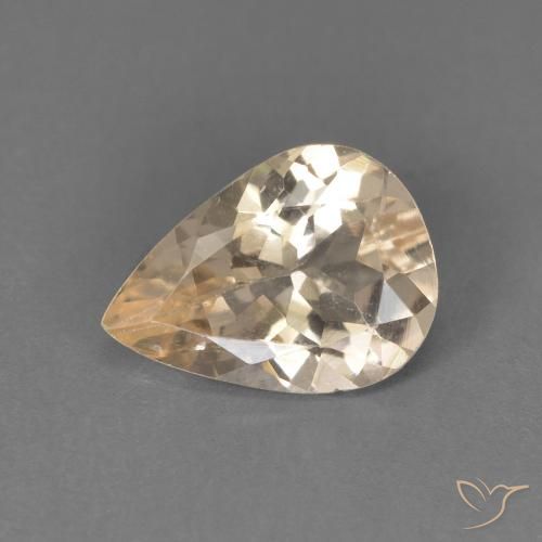 0.89ct طبيعي برتقالي فاتح مورغانيتي, شكل الكمثرى, VVS-VS