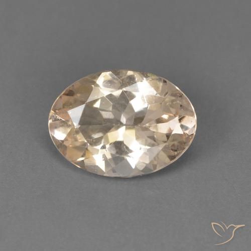 0.89ct طبيعي Light Neutral Orange مورغانيتي, بيضوي, VVS-VS