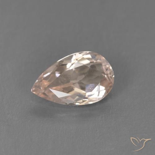 0.62ct طبيعي سالمون وردي مورغانيتي, شكل الكمثرى, VVS