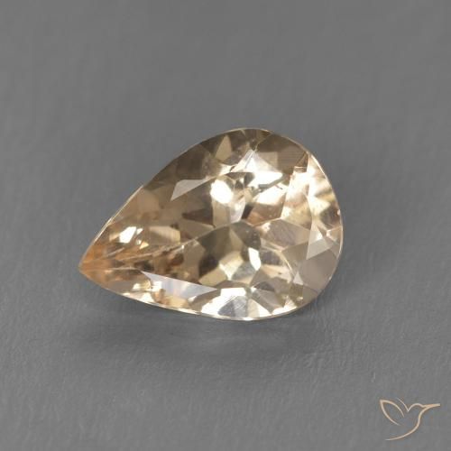 0.83ct طبيعي برتقالي فاتح مورغانيتي, شكل الكمثرى, قليلا جدا