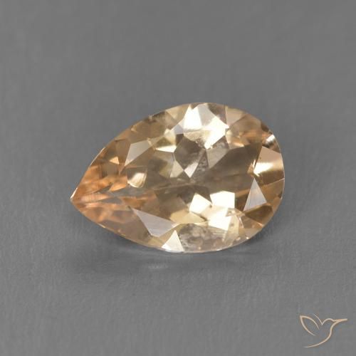 0.78ct طبيعي برتقالي فاتح مورغانيتي, شكل الكمثرى, قليلا جدا