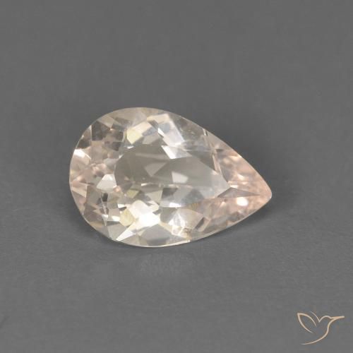 0.52ct طبيعي وردى فاتح جدا مورغانيتي, شكل الكمثرى, قليلا جدا