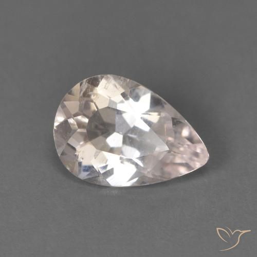 0.51ct طبيعي وردى فاتح جدا مورغانيتي, شكل الكمثرى, قليلا جدا
