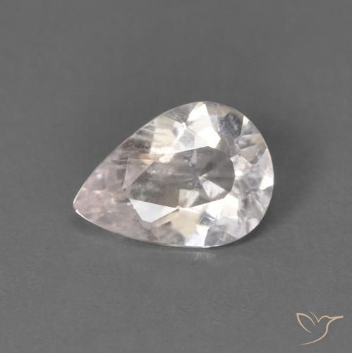 0.42ct طبيعي وردى فاتح جدا مورغانيتي, شكل الكمثرى, قليلا جدا